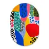 Stippen - Vormen - Modern - Kleuren Wandcirkel Ovaal Glas middel -3d