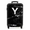 Letter Y - Marmer - Zwart - Marmerlook NBS - Handbagage koffer - Unisex middel -productfoto_recht