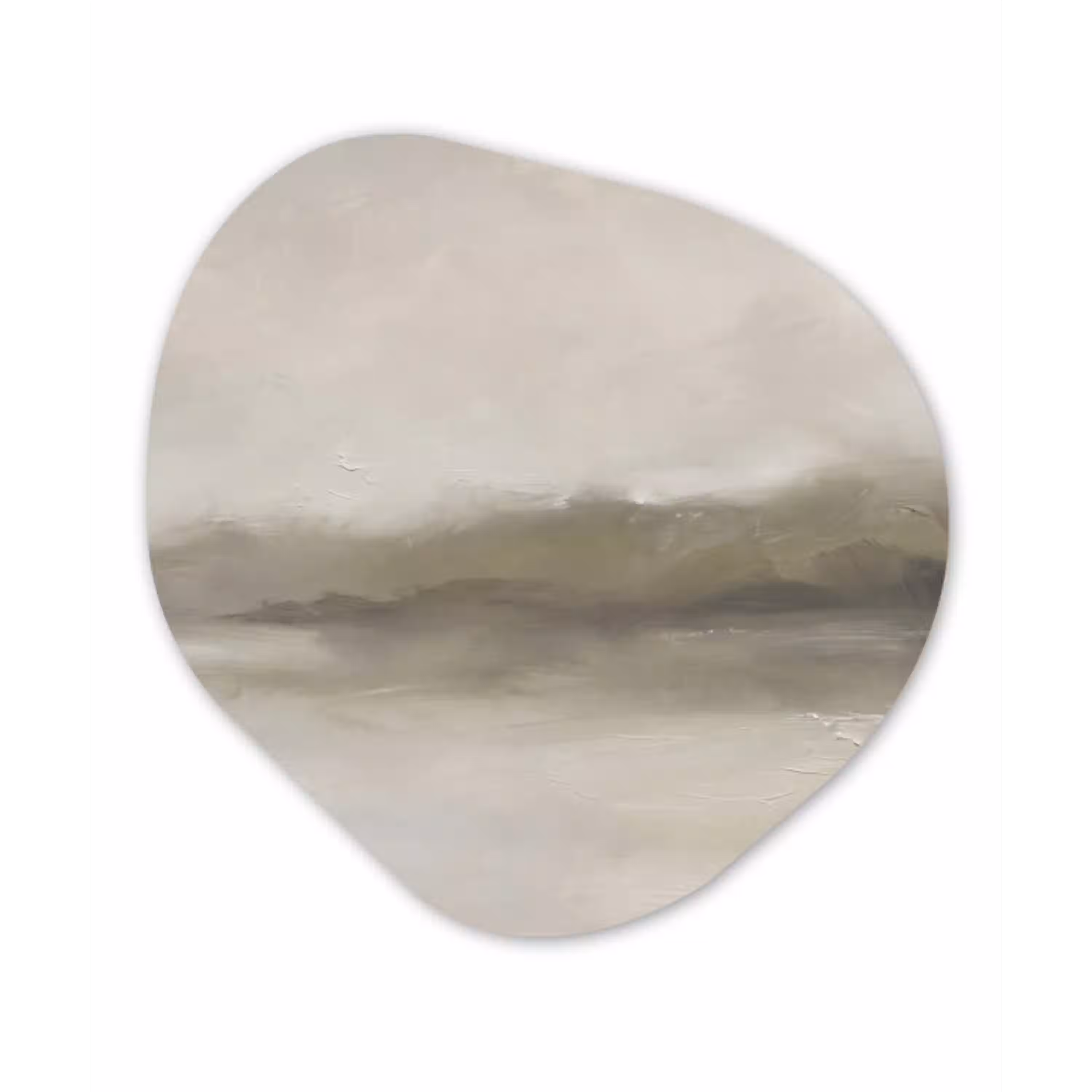 Abstract - Landschap - Nevel - Modern - Grijs Wandcirkel Organisch Forex 3mm klein -3d