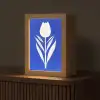 Tulp - Minimalistisch - Bladeren - Wit Light Box met kabel (Tafellamp) klein -z3d_website