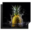 Ananas - Fruit - Water - Planten - Zwart Inductie beschermer vinyl 3mm middel -3d
