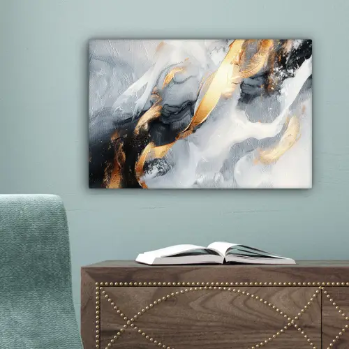 Kunst - Goud - Luxe - Abstract - Modern canvas 2cm klein -sfeer4