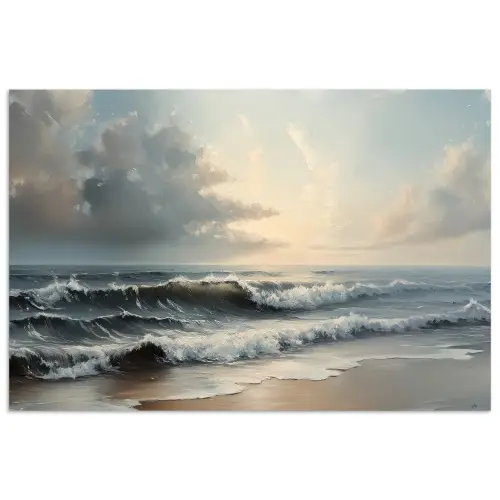 Strand - Zee - Zonsondergang poster papier klein -3d