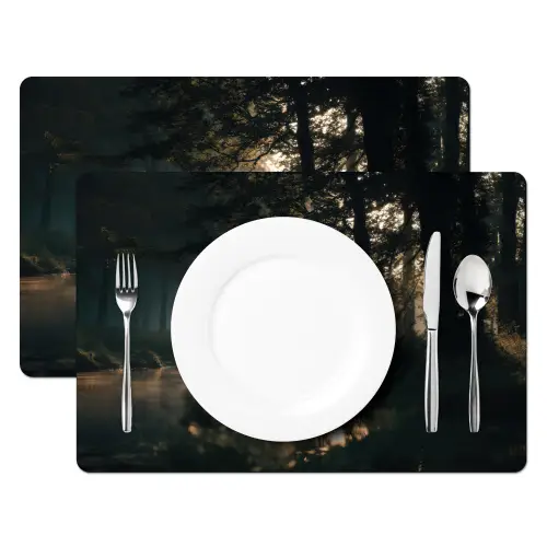 Hert - Bosbeek - Mystiek Placemat vinyl groot -zzsfeer2_Kitchenyeah-website