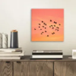 Zwerm - Vogels - Oranje aluminium wit klein -sfeer1