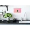 Beker - Rietje - Minimalistisch - Groen Muursticker klein -keuken