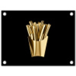 Friet - Goud - Chrome - Eten tuinposter los doek klein -3d