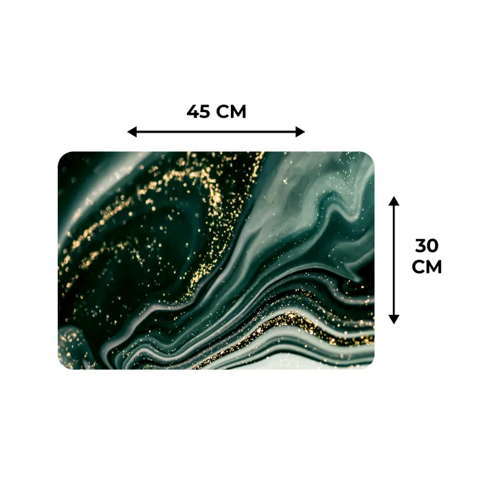 Marmerlook - Goud - Groen - Glitter - Design - Marmer Placemat vinyl groot -specs