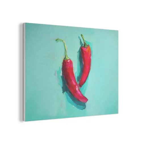 Chilipepers - Geverfd - Rood PET vilt klein -3d