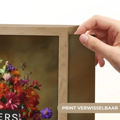 Kleur - Bloemen - Vintage - Bloemenvaas Light Box met batterij (Wandlamp) middel -USP_websiteprintNL