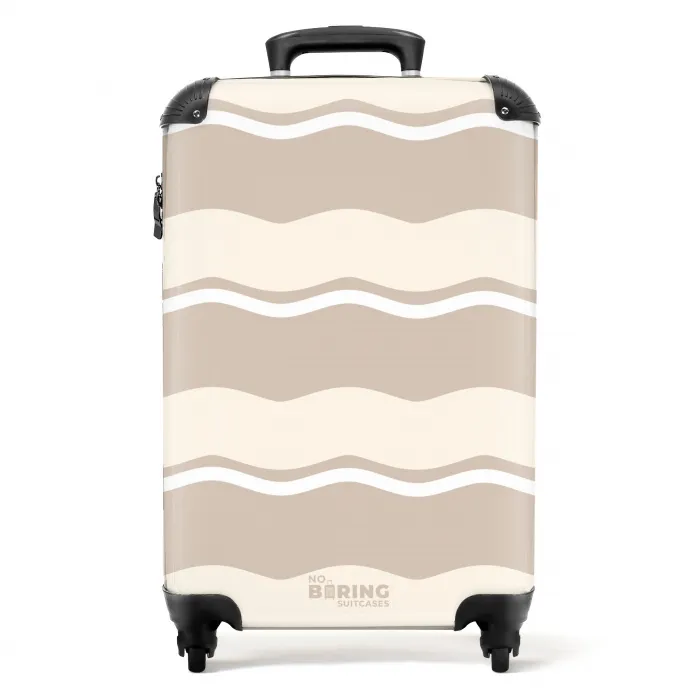 Golven in crème tinten NBS - Handbagage koffer - Unisex middel -productfoto_recht