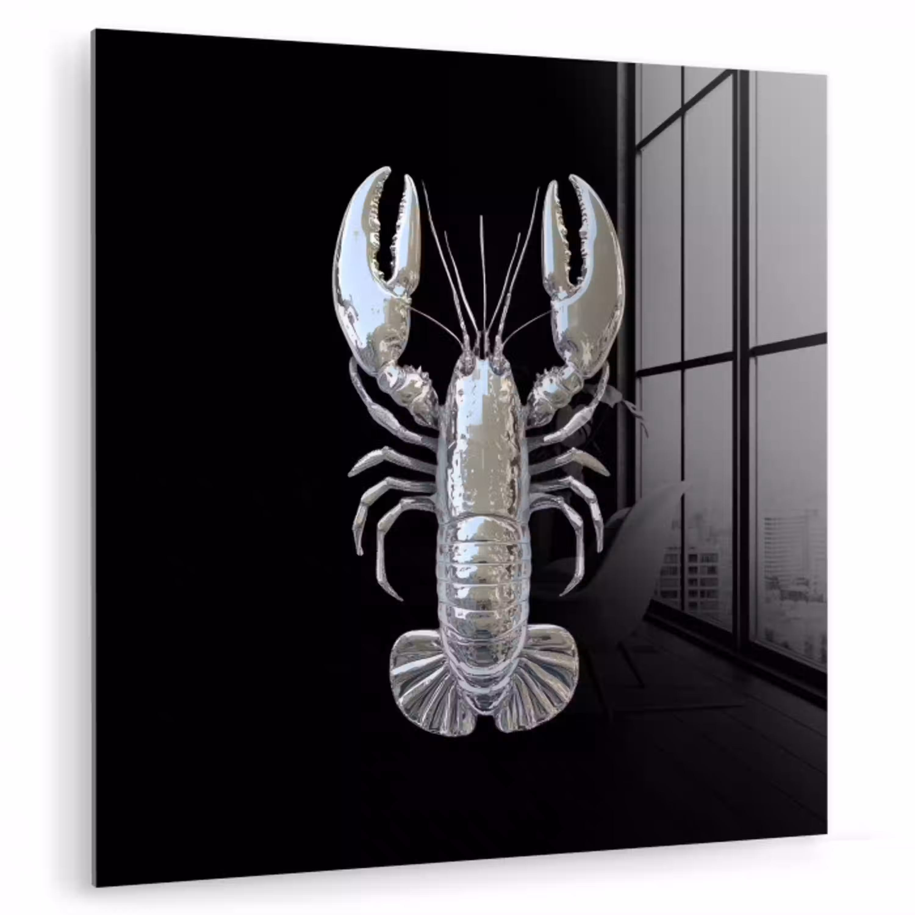 Kreeft - Zilver - Metallic - Luxe plexiglas 5mm klein -zzzproduct_nieuw
