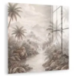 Jungle - Watervallen - Tropisch - Illustratie plexiglas 5mm klein -zzzproduct_nieuw