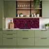 Bloemen - Patroon - Bordeauxrood keuken achterwand 2 middel 871 -sfeer3