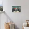 Sneeuw - Skilift - Rood - Bomen tuinposter los doek klein -sfeer8