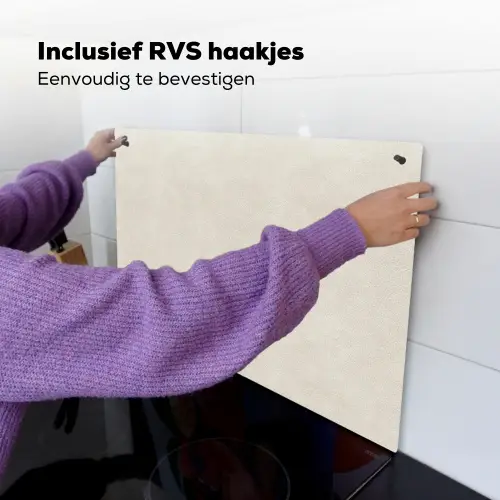 Zandkleurig - Modern - Egaal Inductie beschemer met haakjes klein 777 -ky-ophangen-nl