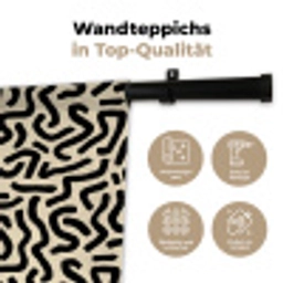 Abstract - Lijnen - Zwart Wandkleed katoen klein 269 -tsfeer2_DE