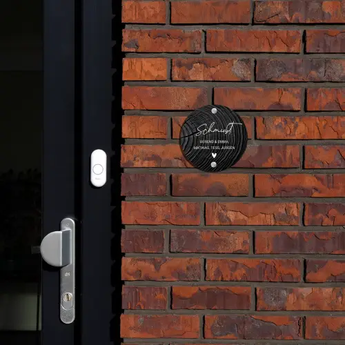 Zwarte houten nerf - Sierlijk Naambord Rond klein -sfeer1-rond-XS