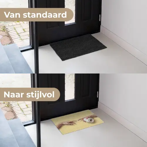 Klassiek - Kunst - Humor Deurmat klein -voor-na_NL