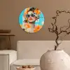 Bloemen - Vrouw - Zonnebril - Blauw Wandcirkel plexiglas klein -sfeer1