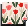 Tulpen - Modern - Roze Inductie beschermer vinyl 3mm middel -3d