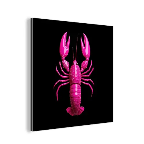 Kreeft - Felroze - Stippen - Opvallend aluminium wit klein -3d
