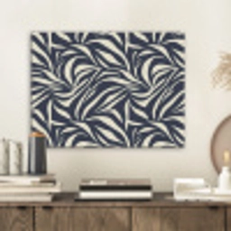 Bladvormen - Blauw - Patroon - Wit PET vilt klein 837 -sfeer1
