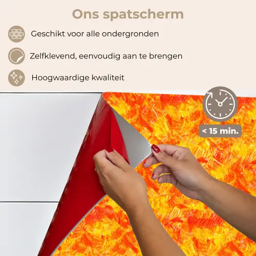 Verf - Oranje - Geel keuken achterwand spatscherm klein 900 -spatscherm_NL
