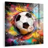 Voetbal - Verf - Kleuren - Zwart - Wit plexiglas 5mm klein -zzzproduct_nieuw