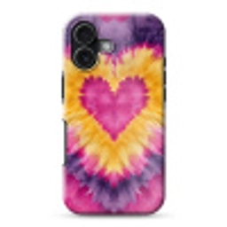 Tie dye - Hartvorm - Vlammen - Oranje Toughcase MagSafe Apple iPhone 17 klein -3d