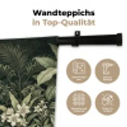 Jungle - Bladeren - Botanisch - Groen Wandkleed katoen klein -tsfeer2_DE