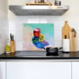 Dobbelstenen - Kleurrijk - Getallen - Stipjes Inductie beschemer met haakjes middel -sfeer2
