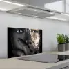 Vrouw - Goud - Zwart - Schmink - Luxe keuken achterwand spatscherm klein -3d_schuin