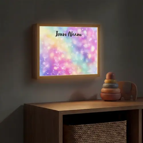 Licht - Regenboog - Hartjes Light Box met batterij (Wandlamp kind) middel -sfeer5_kind