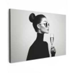 Vrouw - Champagne - Modern Tuinposter op houten frame 2 cm dik klein -3d
