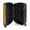 Gele slangenhuid met symmetrische schubstructuur NBS - Handbagage koffer - Volwassenen Unisex middel -binnenkant