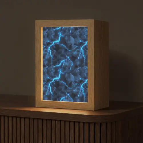 Donker - Blauw - Bliksem Light Box met kabel (Tafellamp) klein 925 -z3d_website