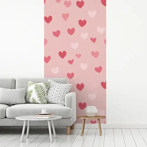 Hartjes - Patroon - Roze - Eenvoudig fotobehang vinyl groot -woonkamer