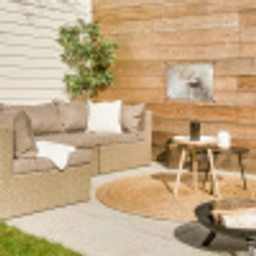Bloem - Beige - Verf - Schaduw tuinposter los doek klein -sfeer4