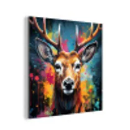 Hert - Graffiti - Dieren - Kleuren aluminium wit klein -3d