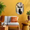 Abstract - Hert - Gewei - Goud Wandcirkel Ovaal Forex klein -sfeer4