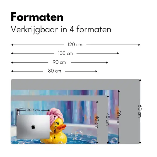 Creatief - Badeend - Kleurrijk Muismat XXL klein -sfeer5