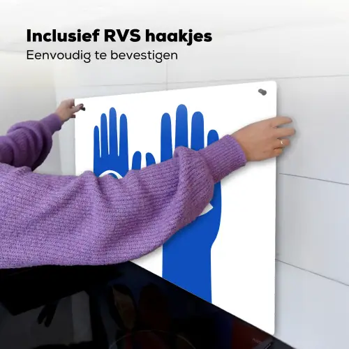 Handen - Twee - Ogen - Blauw Inductie beschemer met haakjes middel -ky-ophangen-nl