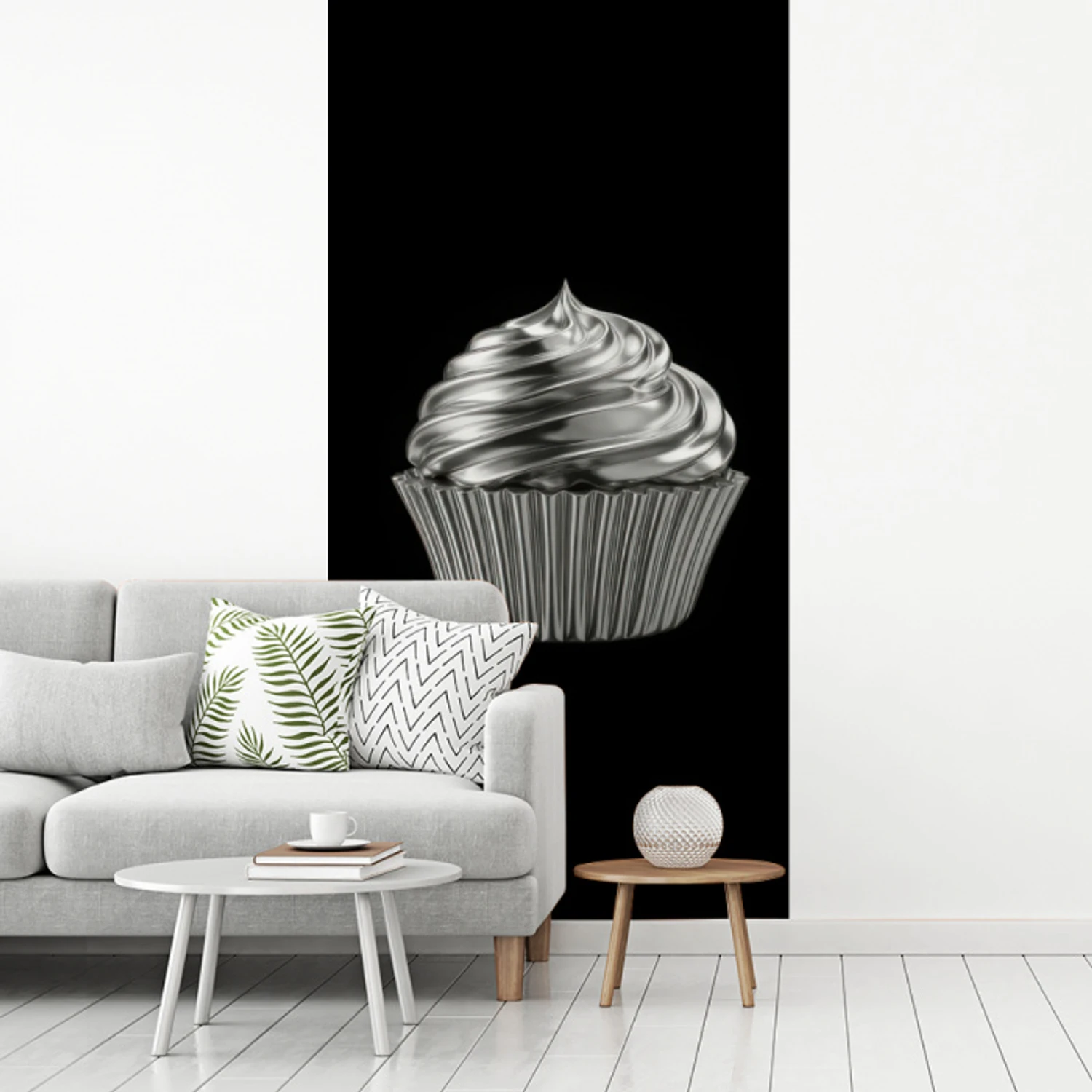 Cupcake - Luxueus - Zilver fotobehang vinyl groot -woonkamer