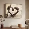 Hart - Hout - Natuur - Takken - Bruin Textielframe zwart klein -sfeer3