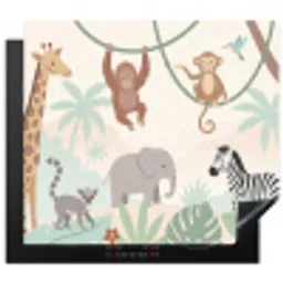 Jungle - Dieren - Groen Inductie beschermer vinyl 3mm middel -3d