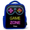 Qoute met neonkleuren Kinderrugzak - Blauw middel -3d