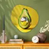 Avocado - Discobal - Geel - Glitter Wandcirkel Organisch Aluminium middel -sfeer2