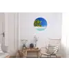 Strand - Zee - Palmboom - Zon - Zomer Wandcirkel aluminium klein -woonkamer