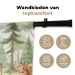 Bos - Dieren - Groen Wandkleed katoen klein -sfeer2